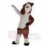 brun et blanc Cheval Mascotte Costume