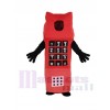 rouge Ouvert Visage Téléphone portable Mascotte Costume Dessin animé