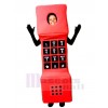 rouge Cellule Téléphone Mascotte Costume Dessin animé