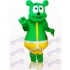 Costume de mascotte en peluche monstre vert ours