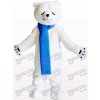 Costume de mascotte d'ours polaire avec yeux rétrécis