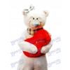 Ours mignon avec noeud écharpe mascotte Costume / coeur rouge NON INCLUS Animal