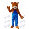 Ours en peluche en costume de mascotte bleu Mascotte adulte Costume Animal