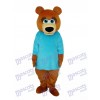 Ms.Bear en bleu T-shirt Mascotte Costume adulte Animal
