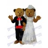 Ours de mariage Couple Mascotte Costume adulte Animal