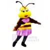 Belle abeille avec Violet Jupe Mascotte Les costumes Animal