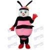 Costume de mascotte abeille noire et rose adulte insecte