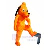 Mignonne Orange Chien Mascotte Les costumes Pas cher