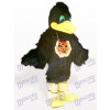 Costume de mascotte adulte noir oiseau oiseau cheveux