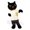 Noir Chat avec blanc T-shirt Mascotte Les costumes Animal