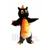 Noir Dragon avec Orange Ailes Mascotte Les costumes Animal