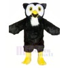 Noir Hibou avec Jaune Pieds Mascotte Les costumes Animal