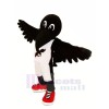Noir corbeau avec rouge Des chaussures Mascotte Les costumes Animal