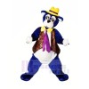 Bleu Ours avec Jaune Chapeau Mascotte Les costumes Animal