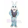 Bleu Pâques lapin avec Coloré Gilet Mascotte Les costumes Animal