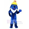 Bleu Feu Chien avec Jaune casque Mascotte Les costumes Animal