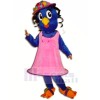 Bleu Oiseau avec Rose Robe Mascotte Les costumes Animal