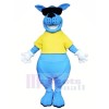 Souriant Bleu Kangourou Mascotte Les costumes Animal