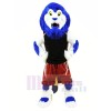 Bleu sport Lion Mascotte Les costumes Animal