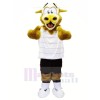 marron Duveteux Vache avec blanc T-shirt Mascotte Les costumes Animal