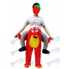 Fire Dragon Piggyback Portez-moi le Costume de mascotte Dragon Rouge