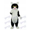 Costume adulte de mascotte chat blanc ventre noir Animal