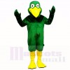Souriant vert Oiseau Mascotte Les costumes Dessin animé