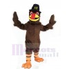Action de grâces dinde avec Noir Chapeau Mascotte Costume