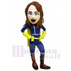 Femme pompier costume de mascotte