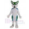 Mignon blanc et Vert husky chien Mascotte Costume Animal