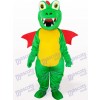 Dinosaur vert avec costume de mascotte adulte Red Wing