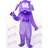 Chien en costume de mascotte animal violet