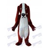 Costume de mascotte adulte chien rougeâtre et blanc