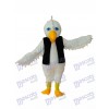 Aigle blanc en costume de mascotte gilet noir Animal