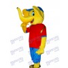 Costume adulte mascotte éléphant jaune