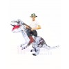Tyrannosaure blanc T-Rex Gonflable Porte moi Ride On Costume