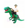 Tyrannosaure vert T-Rex Gonflable Porte moi Ride On Costume