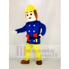 Réaliste Pompier Dans Bleu Sam Mascotte Costume Dessin animé
