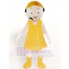 Client Un service Représentant Peluche Adulte dans Jaune Mascotte Costume