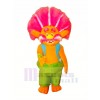 Orange Trolls avec Bleu Gilet Mascotte Les costumes Dessin animé
