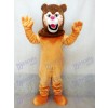 Costume de mascotte de lion avec crinière marron foncé