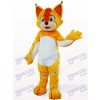 Costume de léopard orange avec mascotte de ventre blanc