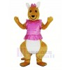 Rose Robe Kangourou Mascotte Costume Animal