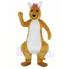 Rose Bowknot Kangourou Mascotte Costume Animal