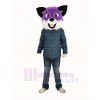 Violet Rauque Chien Mascotte Costume Tête Seulement