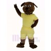 marron Bouledogue avec Jaune Manteau Mascotte Costume Animal