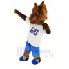 marron Cheval Course avec sport Chemise Mascotte Costume