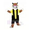Puissance tigre avec Noir et Jaune Sweat-shirt Mascotte Costume Animal