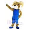 Puissance sport RAM avec Bleu Tenue de sport Mascotte Costume