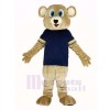 marron Ours avec Noir T-shirt Mascotte Costume